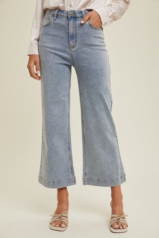FLARE CROP DENIM PANTS