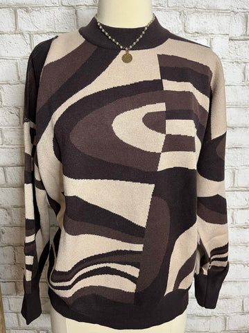 ABSTRACT PRINT SWEATER