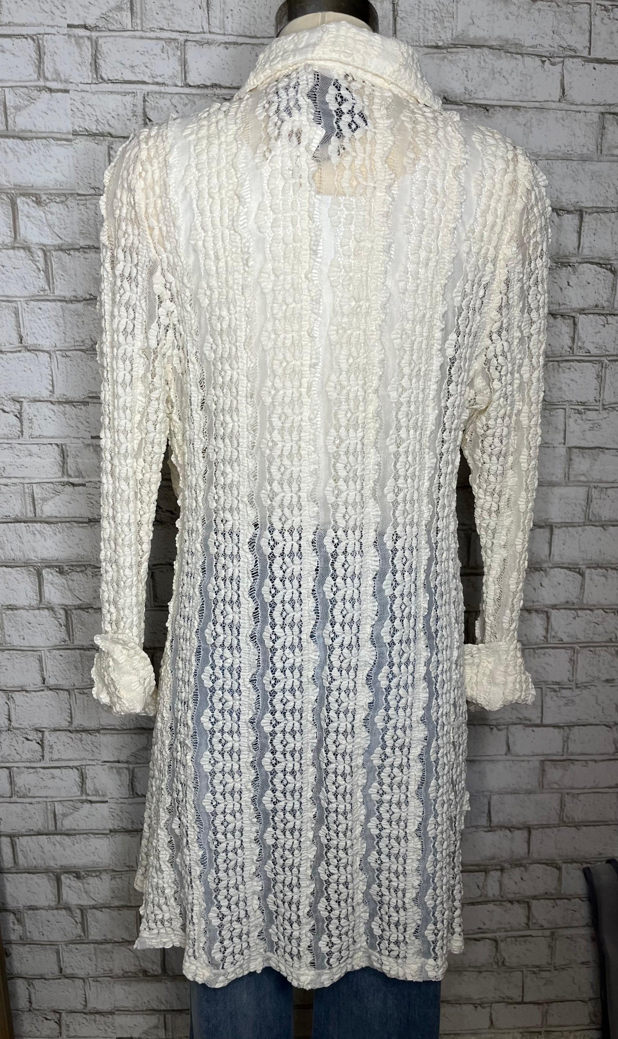STRETCHY LACE BUTTON DOWN SHIRT/DRESS – Poppy Lights