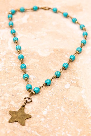 TURQUOISE AND STAR NECKLACE