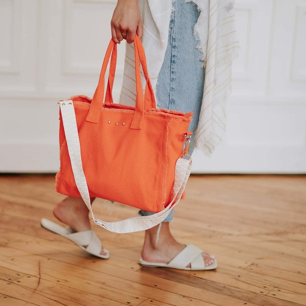 Crossbody tote bag on sale canvas