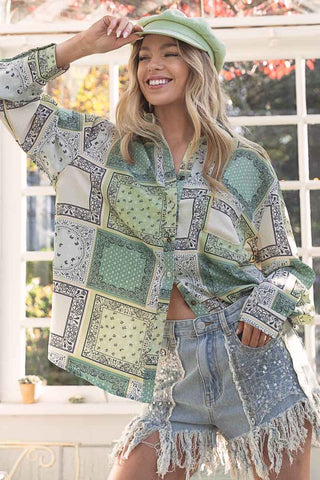 GREENERY PATCHWORK SHIRT