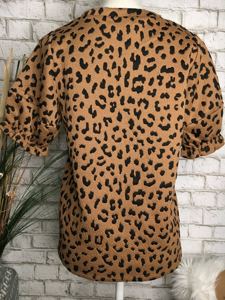 BALLOON SLEEVE LEOPARD TOP