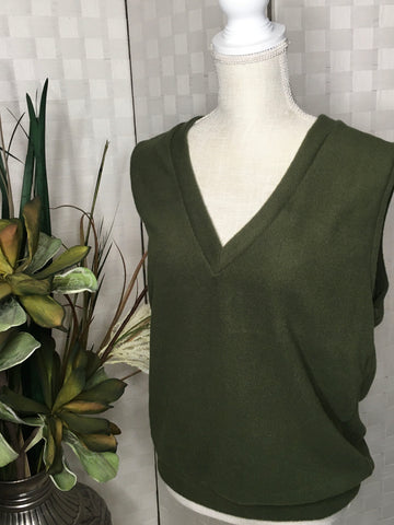 COZY RIB KNIT OLIVE VEST