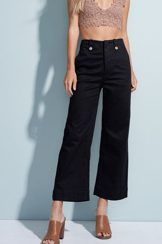 HIGH WAISTED FLARE PANTS IN BLACK