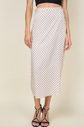 SLIM POLKA DOT SKIRT