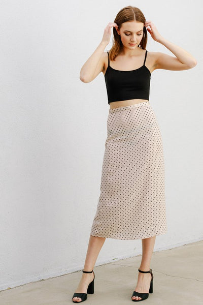 SLIM POLKA DOT SKIRT