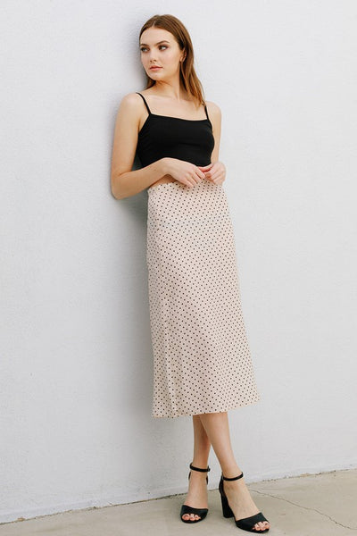 SLIM POLKA DOT SKIRT